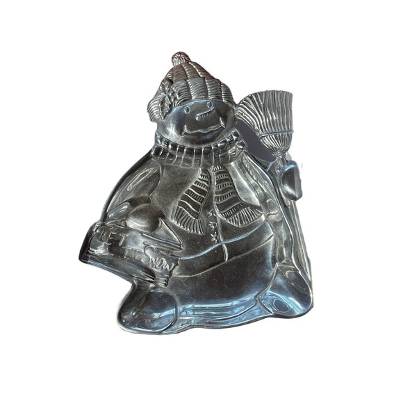 Lenox Christmas Yuletide Metal Serveware snowman tray/candy dish. with box! - Picture 2 of 4